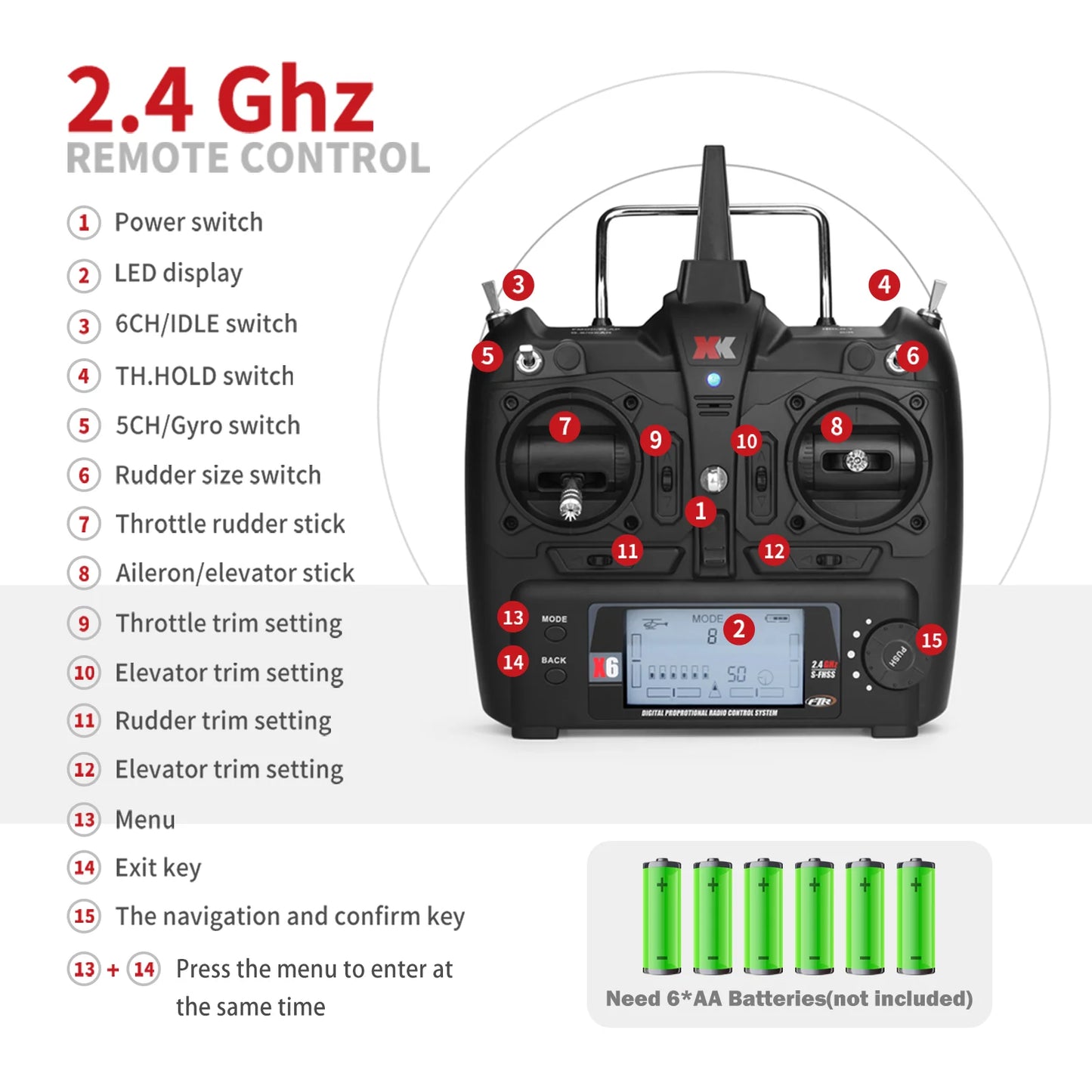 WLtoys K110S RC Helicopters for Adults,3D/6G Mode, 6 Channel Mini Remote control Helicopter,Brushless Motor, with 3 Batteries Red