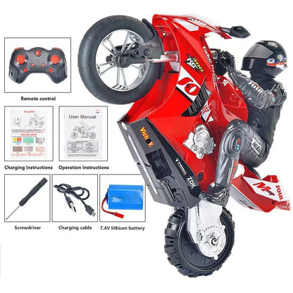 RC Motorcycles 1:6 1:10 Electric Motor RC Cars High Speed 4CH Remote Control Racing Motorcycle Drift Car Kids Xmas Festival Gift RED Big Scale