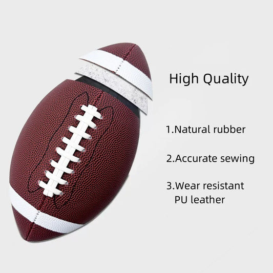 American Soccer Ball Rubber Sewing Football Ball Standard Sports Training Rugby Balls For Adult