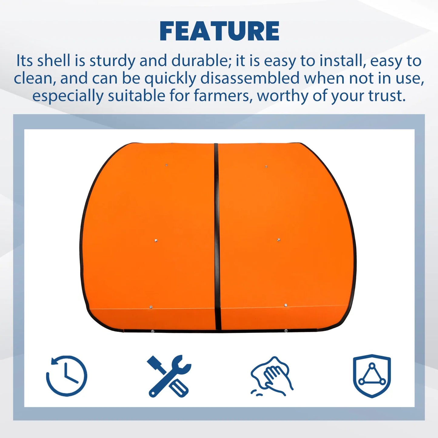 Orange Tractor Canopy For Tractors Mowers ROPS Replace for Tuff Top 52"x52"