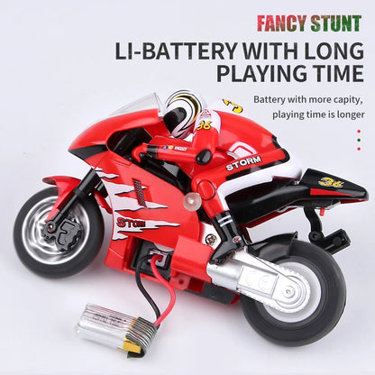 RC Motorcycle Electronic Remote Control Racing Car High Speed Electric Off-Road Car Rechargeable 2.4Ghz Stunt Motorbike For Boys Red