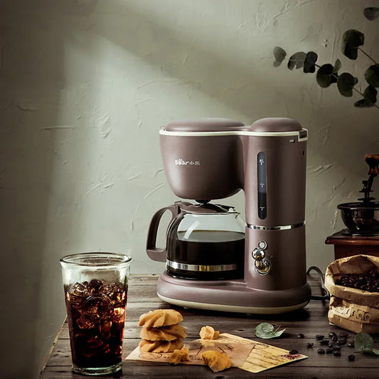 220V Electric Coffee Machine 600ML Drip Filter Type Household Small Multi-function Mini Glass Teapot Home Drip Coffee Maker