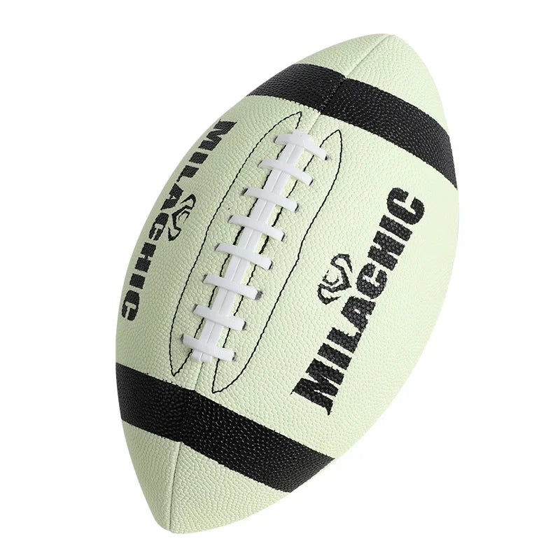 American Fluorescent Reflective Football Rugby Ball Resistance Football Training Practice Team Sports Rugby Football Size: NO.6