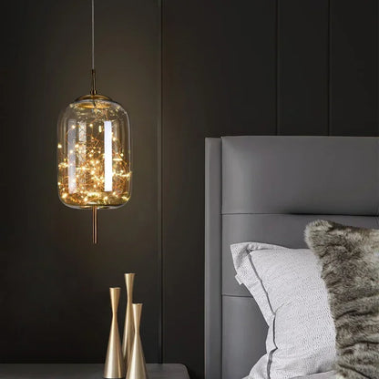 Nordic Luxury All Day Star LED Pendant Lamp Restaurant Kitchen Bedroom Living Room Coffee Shop Glass Chandelier Home Light Decor