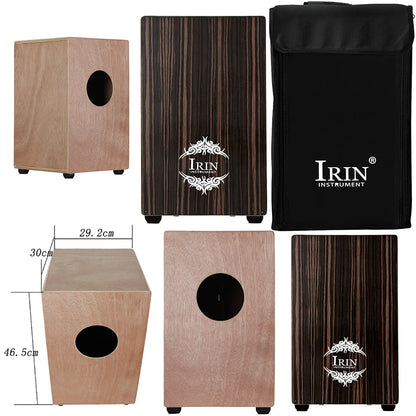 IRIN Cajon Box Drum Ebony Top Jazz Style Music Cajon Wooden Box Drums Musical Instrument Professional Percussion Instrument