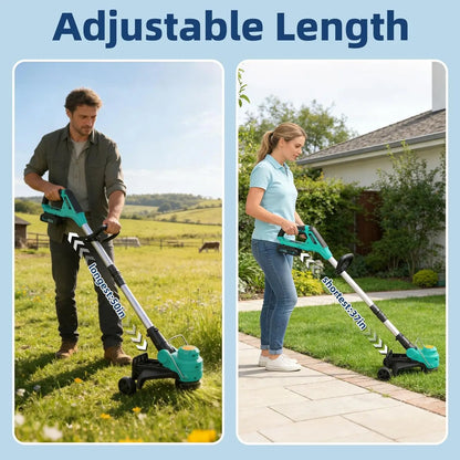 Cordless String Trimmer - Weed Wacker Battery Powered Electric Weed Trimmer with 2x2.0Ah Batteries, 12" Grass Cutter Auto Line Feed, Lawn wacker with 8 Pcs Spools, Lightweight Edger Lawn Tool
