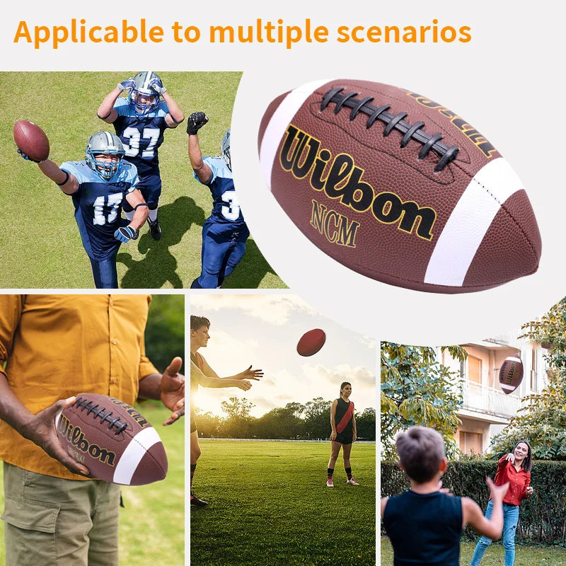 1PC High Quality Sports Size 6 Grip Official PU Leather Adult Kids Rugby American Football Balls