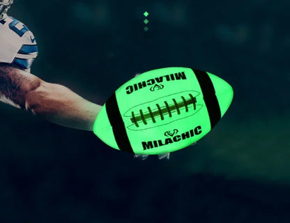 American Fluorescent Reflective Football Rugby Ball Resistance Football Training Practice Team Sports Rugby Football Size: NO.6