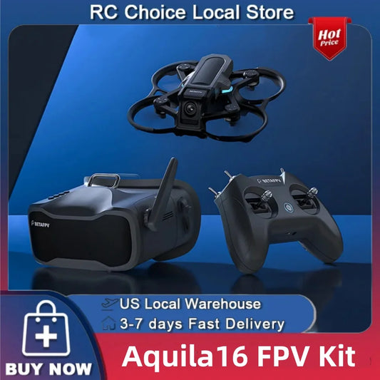 BETAFPV Aquila16 FPV Kit ELRS 2.4G Brushless Racing Drone VR03 Goggles 1102 18000KV 25-350mW VTX Indoor Outdoor Mini Quadcopter Aquila16 FPV Kit