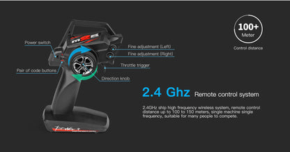 Wltoys WL916 WL912A RC Boat High Speed 55KM/H 35KM/H 2.4G Remote Control Low Battery Alarm Electric RC Boat Toy Gift for Boy White