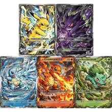 5Pcs Pokemon Cards Attack Impact Style Gengar Charizard Blastoise Venusaur Holo PTCG Cards Game Collection Cards Pokemon Gift