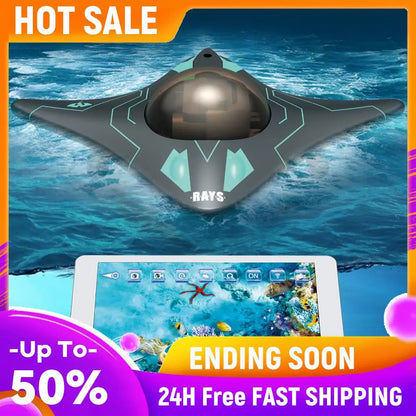 Underwater Submarine Drone with Camera App Control Real-Time Photography RC Camera Boat Toys for Adults & Kids Birthday Gift