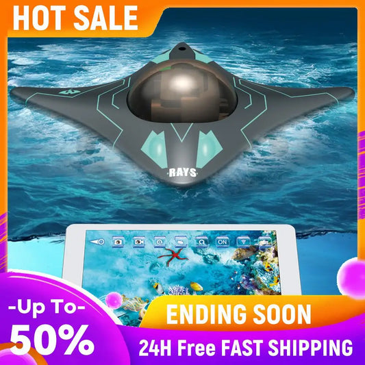 Underwater Submarine Drone with Camera App Control Real-Time Photography RC Camera Boat Toys for Adults & Kids Birthday Gift