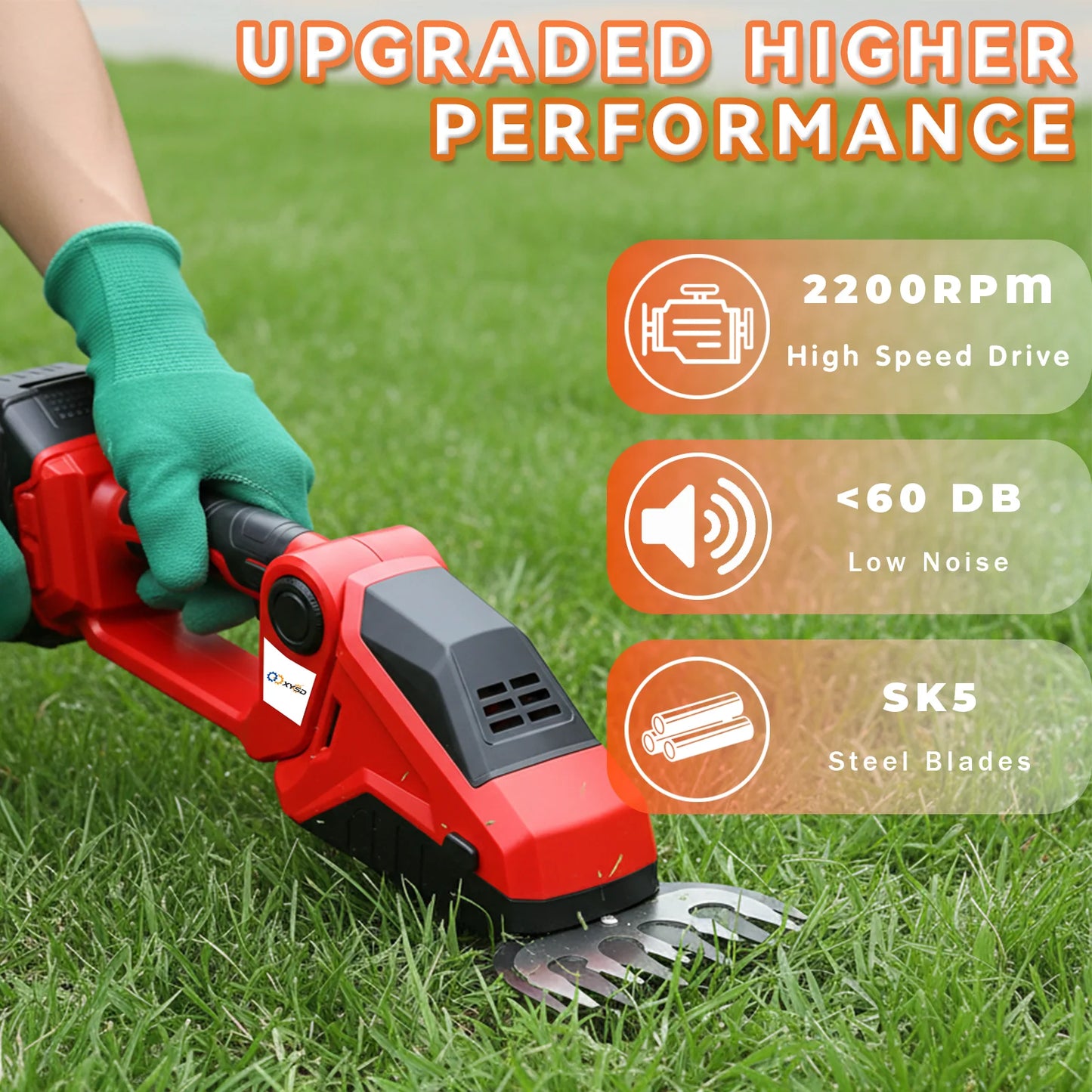 XYSD 2-in-1 Cordless Hedge Trimmer, with Battery , Cordless Grass Shear & Shrubbery Trimmer for Gardens, Yards and lawns