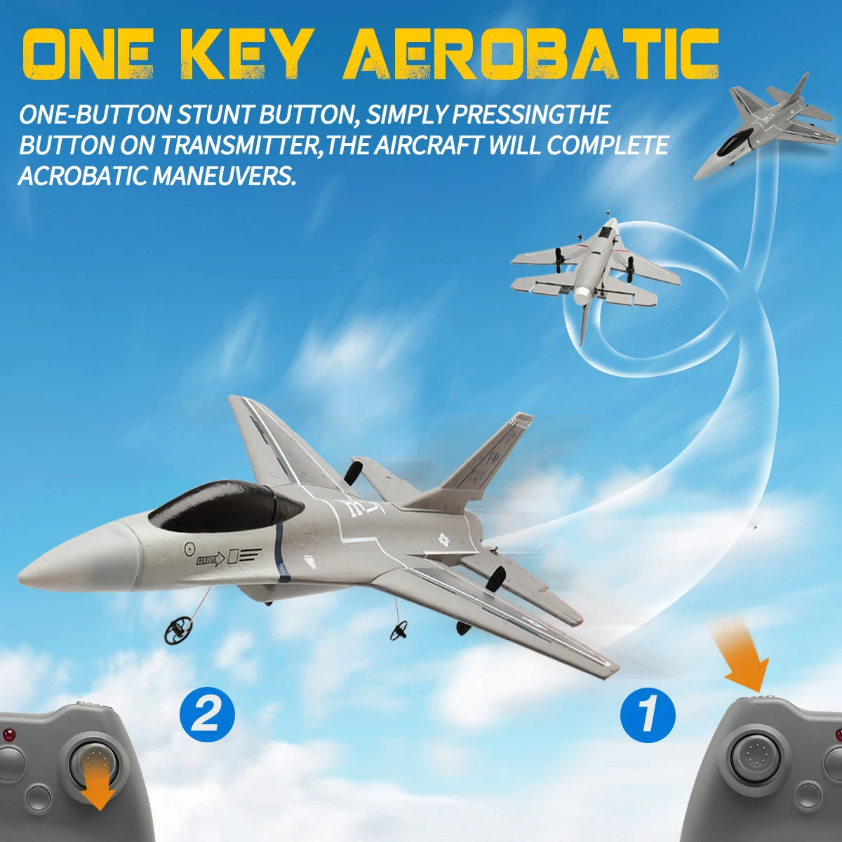 F16 RC Glider 2.4G 3CH 6-Axis Gyro Remote Control Airplane With Self-stabilization System EPP Foam Plane Toys for Kids Boys