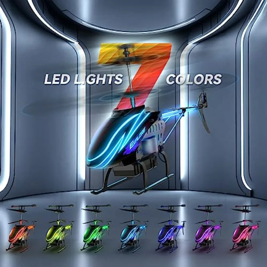 RC Helicopter, Remote Control Helicopter for with 30Mins Flight 2 Batteries,7+1 LED Light Modes, Altitude Hold, RC Toys for Boy