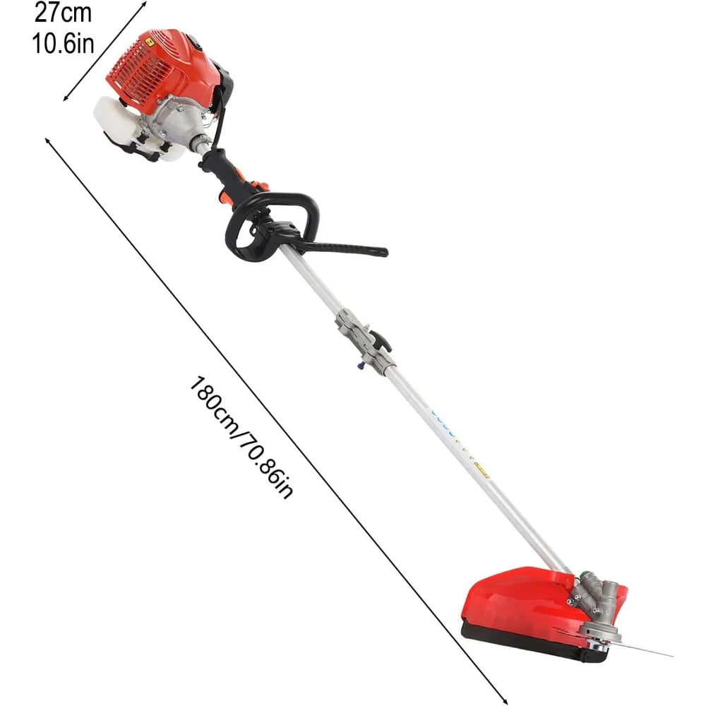 5-in-1 Multi-Function 52cc Gas Powered Garden Tool Set String Trimmer Edger Hedge Trimmer Pole Saw Brush Cutter
