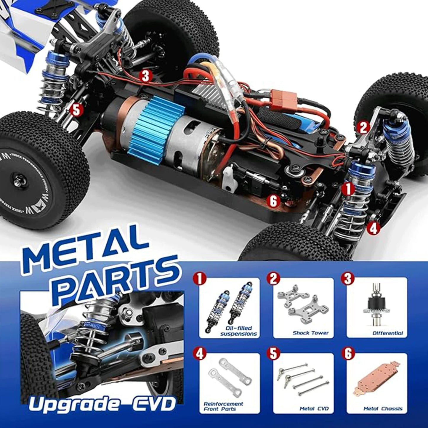 WLtoys144011 1/14 4WD RC Cars for Adults , Max 43 Mph Off-road Fast RC Car,Upgraded version(144001V2) ,Suitable for Outdoors