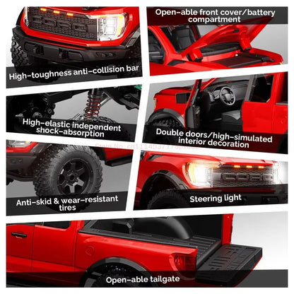 New F-150 Rc Car 1:12 Scale 4wd Off-Road Pickup Truck Full Metal Gearbox Realistic Open Doors Cruise Control Rc Vehicle