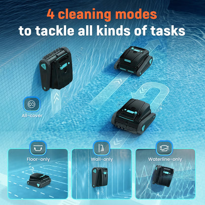 Vastorm 2026 Upgraded H2 Robot Swimming Pool Cleaner 120Mins Runtime Self-Parking Powerful Cordless Floor Wall Auto Cleaning for Pools