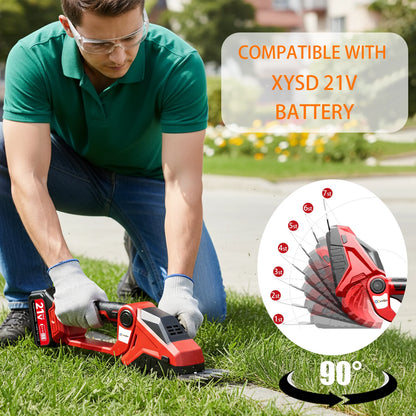 XYSD 2-in-1 Cordless Hedge Trimmer, with Battery , Cordless Grass Shear & Shrubbery Trimmer for Gardens, Yards and lawns