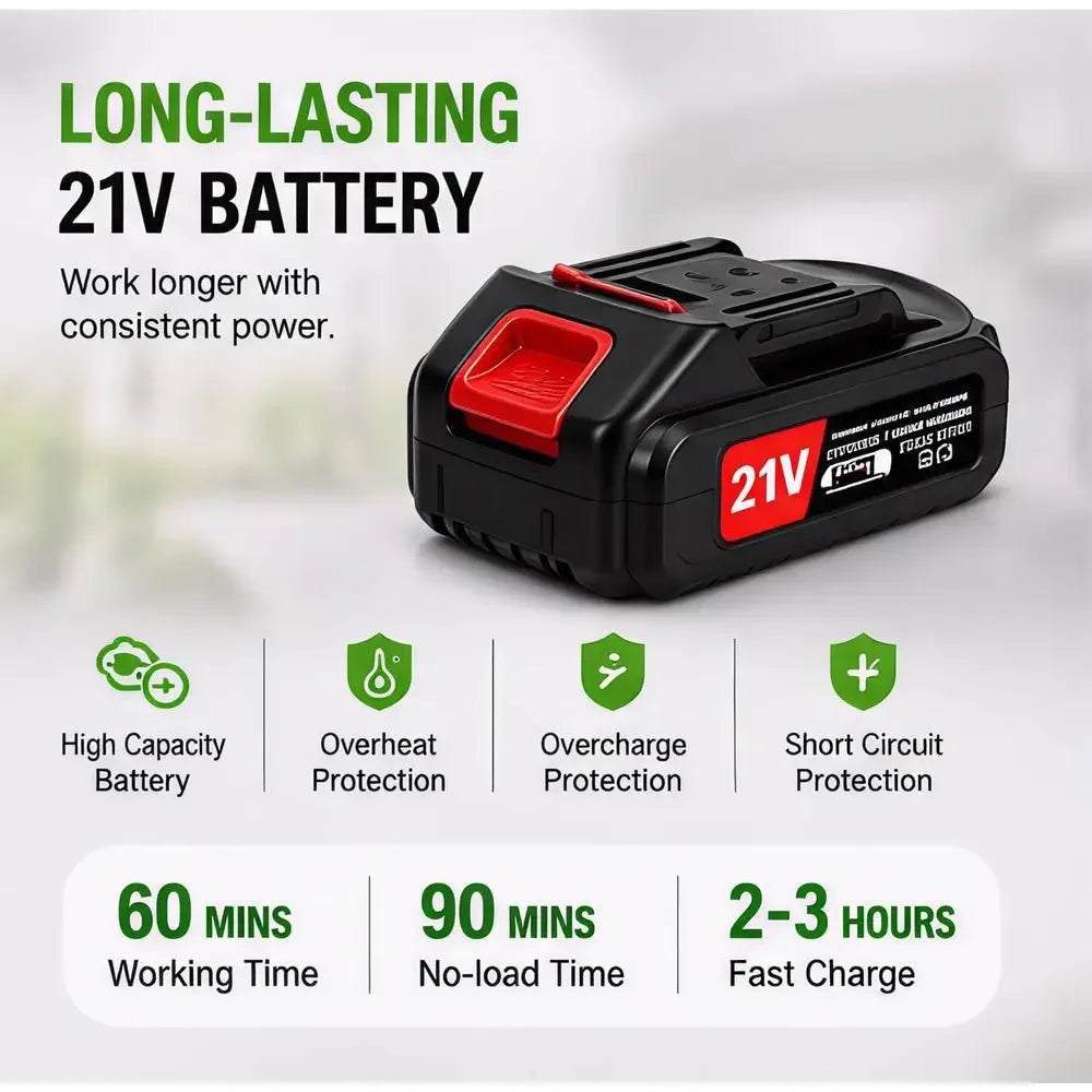 Weed Wacker with 2 Batteries, Lightweight 21Trimmer with Wheels, Electric Grass Trimmer, Adjustable Shaft Lawn Tool