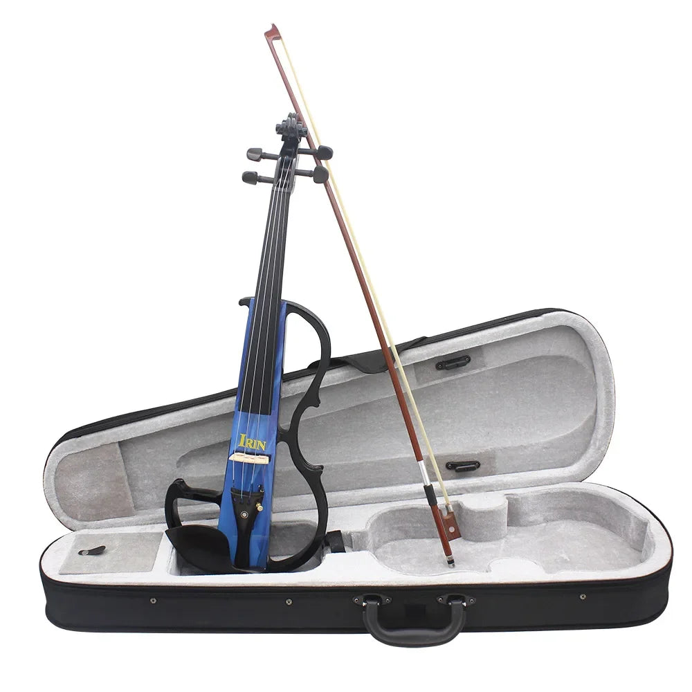 IRIN 4/4 Electric Violin Maple Body Electric Silent Violin With Bow Case Headphone Cable Shoulder Rest Parts & Accessories Electric Violin Set1