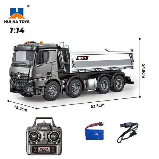 Huinna 1536 Pro New Alloy Remote Control 1:14 Scale Heavy Duty Engineering Tipper Truck Mixer Remote Control Toys For Adults