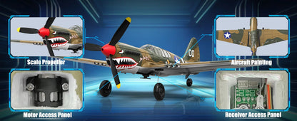 Volantex RC Airplane P40 Fighter Warhawk 2.4GHz 4CH EPP 6-Axis Gyro 400mm Wingspan One Key U-Turn Aerobatic 761-13 RTF