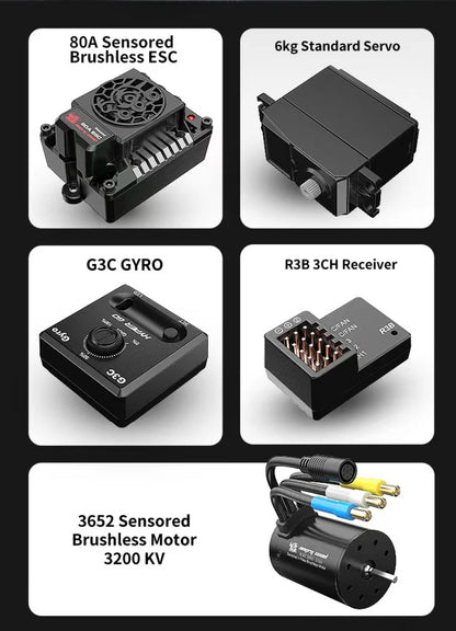 Hyperr Go MJX 10303 1/10 Brushless Motor High Speed Drift Remote Control Car 4WD Drift Climbing Toy Remote Control Vehicle