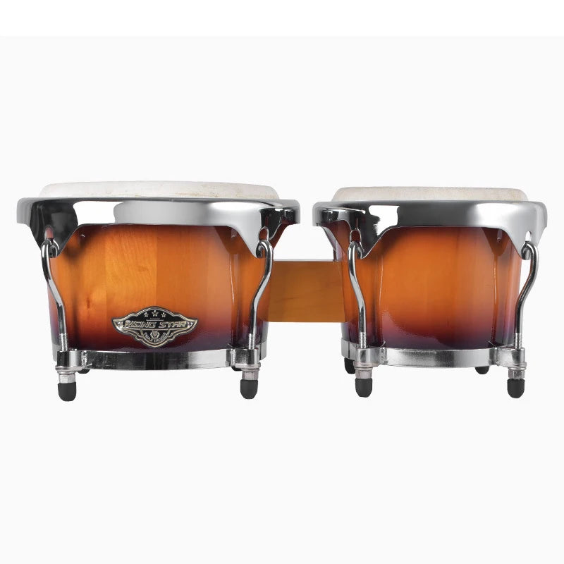 Professional Bongos 7 Inches 9 Inches Wooden Water Buffalo Leather African Bongo Drums Tambourine Rhythm Percussion Instrument