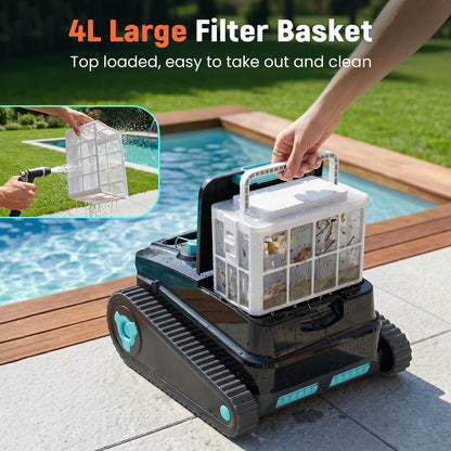 Vastorm 2026 Upgraded H2 Robot Swimming Pool Cleaner 120Mins Runtime Self-Parking Powerful Cordless Floor Wall Auto Cleaning for Pools