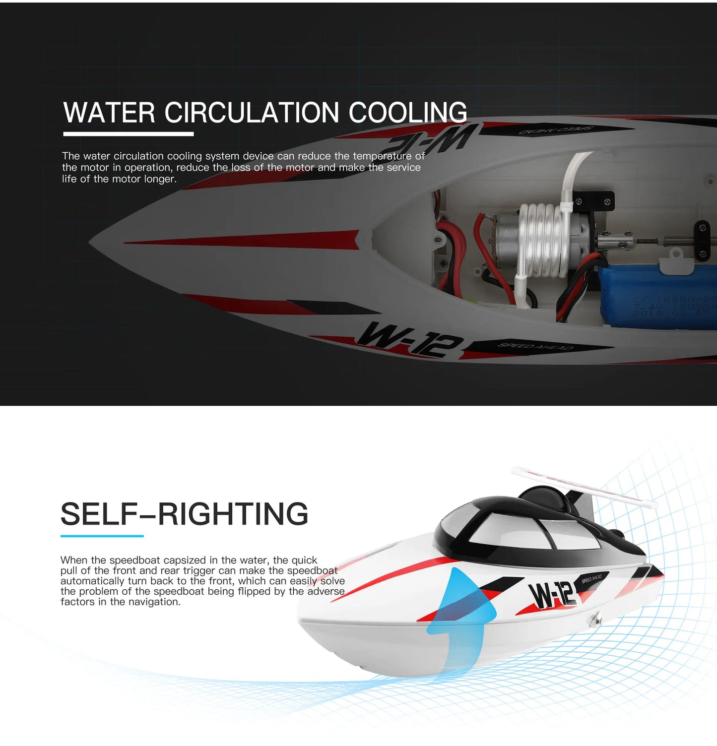 Wltoys WL916 WL912A RC Boat High Speed 55KM/H 35KM/H 2.4G Remote Control Low Battery Alarm Electric RC Boat Toy Gift for Boy White