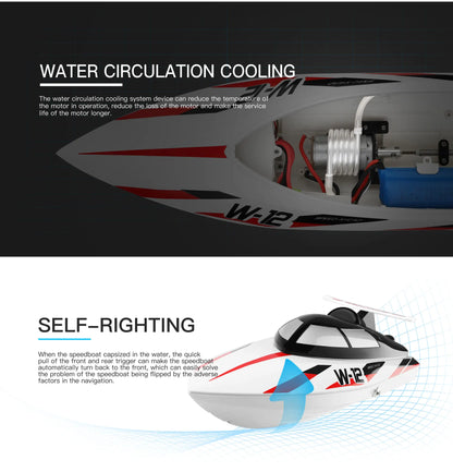 Wltoys WL916 WL912A RC Boat High Speed 55KM/H 35KM/H 2.4G Remote Control Low Battery Alarm Electric RC Boat Toy Gift for Boy White