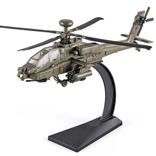 Helicopters for Boys AH-64 Longbow Apache Helicopter Model Airplanes, Diecast Military Attack Helicopter, Model Airplane with L
