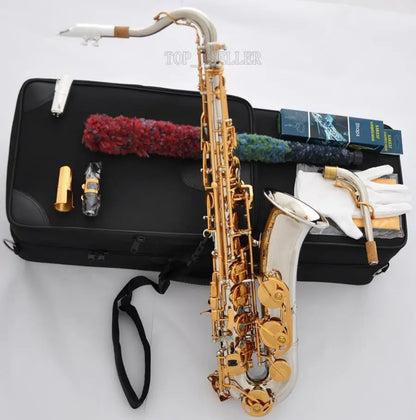 Professional Silver nickel C Melody Saxophone Abaone 2-Neck With Sax Metal Mouth 2025