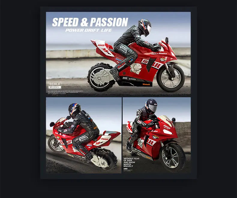 RC Motorcycles 1:6 1:10 Electric Motor RC Cars High Speed 4CH Remote Control Racing Motorcycle Drift Car Kids Xmas Festival Gift RED Big Scale