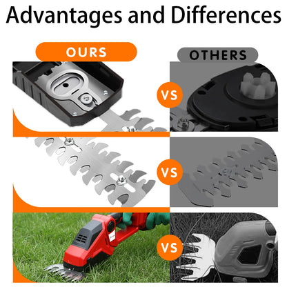XYSD 2-in-1 Cordless Hedge Trimmer, with Battery , Cordless Grass Shear & Shrubbery Trimmer for Gardens, Yards and lawns
