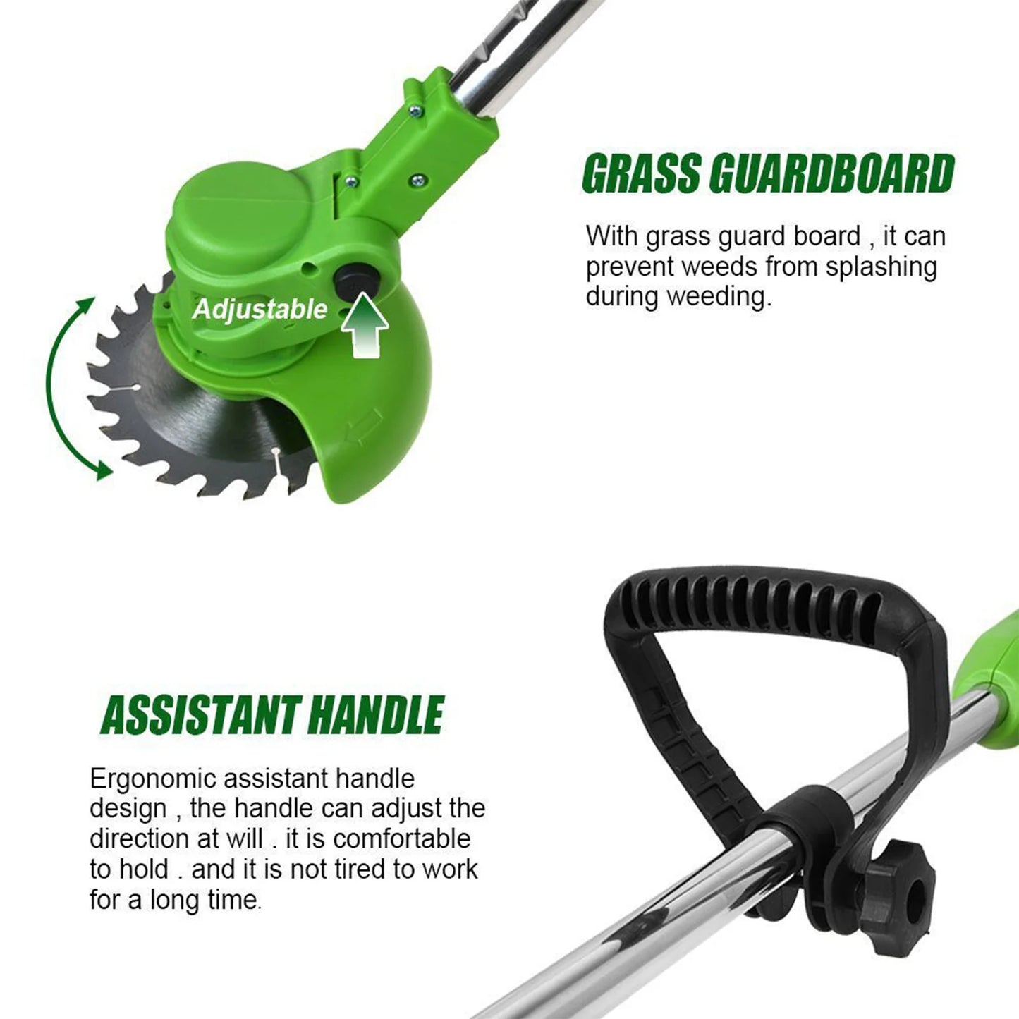 Weed Trimmer Lawn Electric Brushles 2-in-1 Cordless String Grass Trimmer Cutter Fast Charger With 2 xBattery for Yard Garden