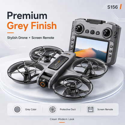 Drone Brushless Motor Wind Resistant RC Drone 12.5cm Large Screen Remote Control 360° Surround Protection Optical Flow Hover One Button Control Toy Drone