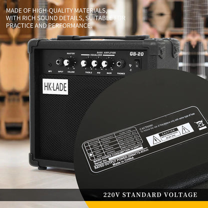 IRIN GB-20W Mini Electric Guita Amplifier 4 Tuning Portable Guitar For Electric Guitar Bass Tri-Band EQ Control Guitar Parts