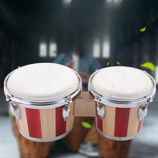2026 hot Wooden Bongo Drum Adults Practice Sound Healing Relaxation Bongos Drums Professional Percussion Musical Instruments