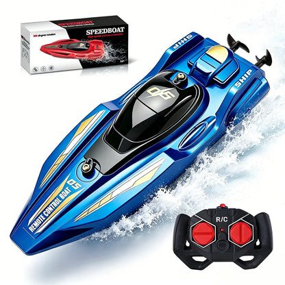 2Pcs RC Speed Boat Set Remote Control Racing Boat Dual Motor Waterproof Electric Watercraft Toy for Pool Lake Kids Boys Girls