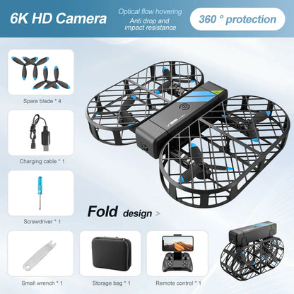 New 8K MINI RC Drone WIFI FPV Hover Camera Pocket Remote Control Helicopter WIFI FPV Foldable Quadcopter Toys Gift for Kids Boy