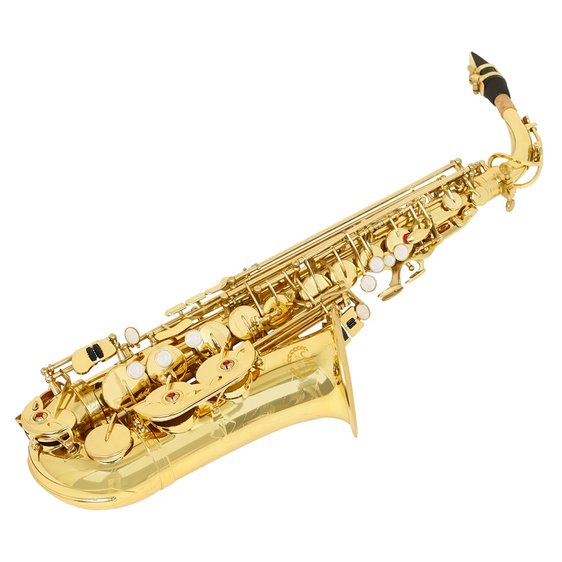 MBAT Alto Gold Saxophone Eb Brass Tube Saxophone with Gloves&Wiping Cloth Woodwind Instrument Saxophone Suitable for Playing Gold saxophone