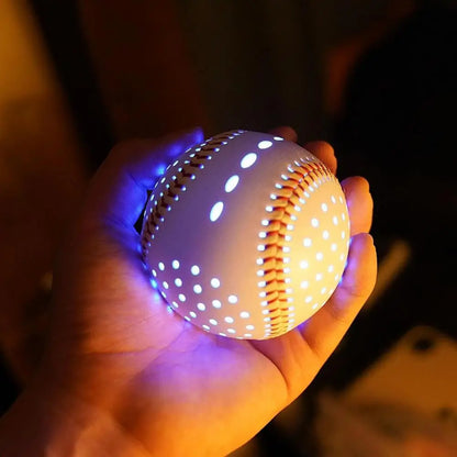 Glow Baseball Colorful LED Light Up 6 Colors 2 Shining Molds Faux Leather Rechargeable Practice Baseball Kids Toy