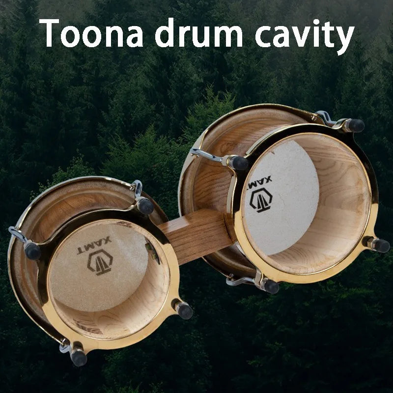 Professional Bongos 7 Inches 9 Inches Wooden Water Buffalo Leather African Bongo Drums Tambourine Rhythm Percussion Instrument
