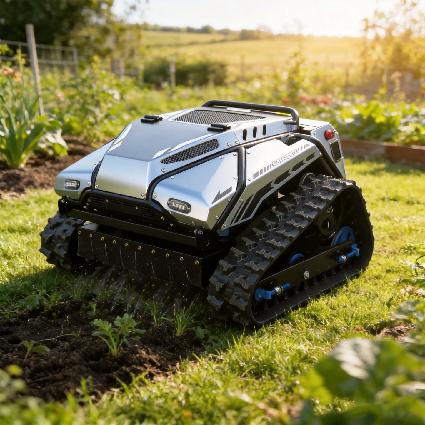 Efficient GPS Electric Lawn Mower Robot with Auto Docking for Turf Farm Operations GPS Electric Lawn Mower Robot