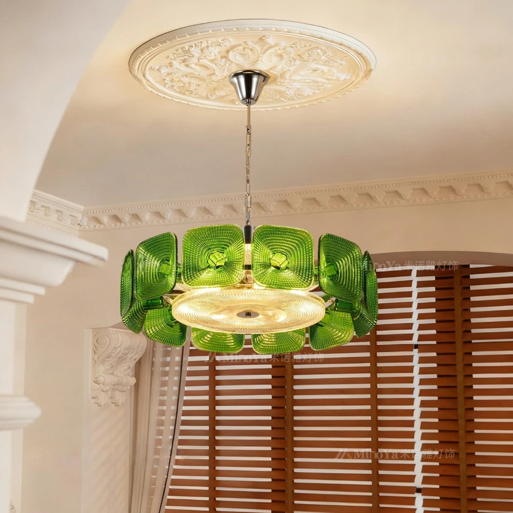 Murano Glass Chandelier French Mid-century Handblown Artistic Retro High-end Dimmable Pendant Light For Living Room Dining Room