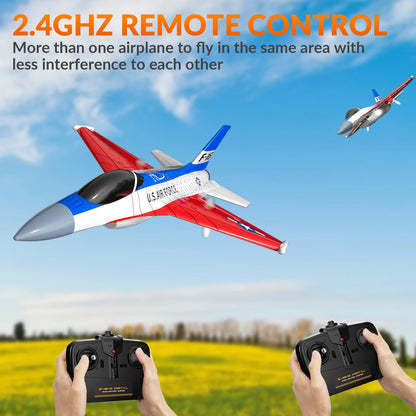 Volantex RC Airplane 2.4Ghz 2CH F16 Falcon With Cool Lights EPP Foam Airplan Gyro Stabilization System For Beginner 762-4RTF